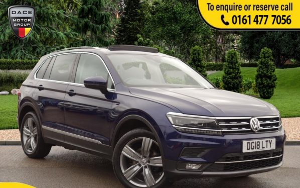 Used 2018 BLUE VOLKSWAGEN TIGUAN 4x4 2.0 SEL TDI BMT 4MOTION DSG 5d AUTO 148 BHP (reg. 2018-03-09) for sale in Stockport