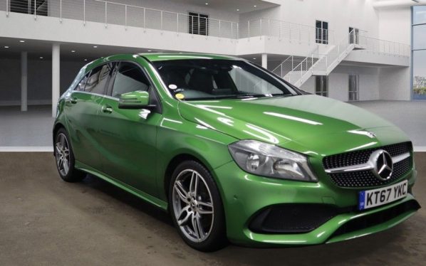 Used 2018 GREEN MERCEDES-BENZ A-CLASS Hatchback 2.1 A 220 D AMG LINE EXECUTIVE 5d AUTO 174 BHP (reg. 2018-01-16) for sale in Manchester