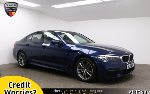 Used 2019 BLUE BMW 5 SERIES Saloon 2.0 520I M SPORT 4d AUTO 181 BHP (reg. 2019-06-25) for sale in Manchester