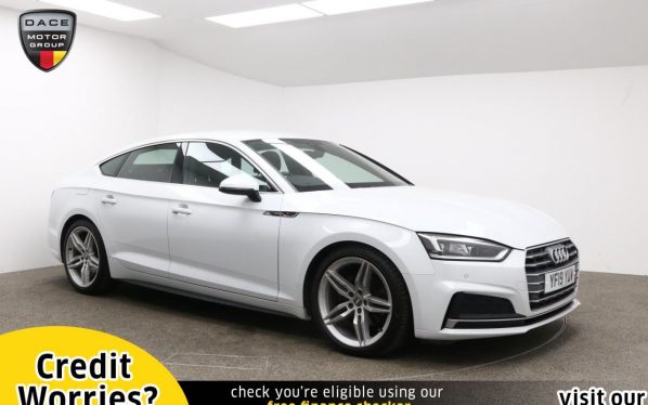 Used 2019 WHITE AUDI A5 Hatchback 2.0 SPORTBACK TDI S LINE 5d AUTO 148 BHP (reg. 2019-07-31) for sale in Manchester