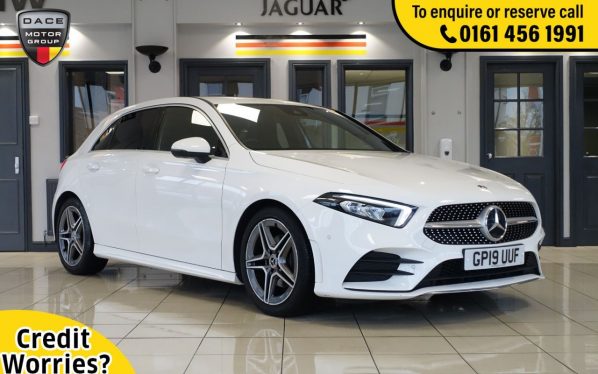 Used 2019 WHITE MERCEDES-BENZ A-CLASS Hatchback 1.5 A 180 D AMG LINE EXECUTIVE 5d AUTO 114 BHP (reg. 2019-08-07) for sale in Wilmslow