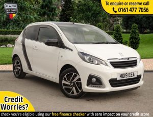 Used 2019 WHITE PEUGEOT 108 Hatchback 1.0 ALLURE 5d AUTO 72 BHP (reg. 2019-04-30) for sale in Stockport