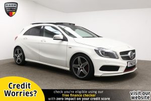 Used 2013 WHITE MERCEDES-BENZ A-CLASS Hatchback 2.0 A250 BLUEEFFICIENCY ENGINEERED BY AMG 5d AUTO 211 BHP (reg. 2013-05-31) for sale in Manchester