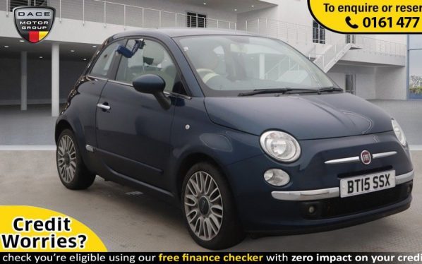 Used 2015 BLUE FIAT 500 Hatchback 0.9 TWINAIR LOUNGE 3d 85 BHP (reg. 2015-08-25) for sale in Stockport