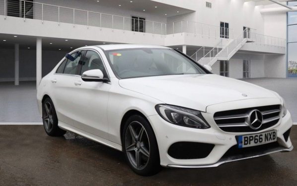 Used 2017 WHITE MERCEDES-BENZ C-CLASS Saloon 2.1 C250 D AMG LINE 4DR AUTO 204 BHP (reg. 2017-01-18) for sale in Altrincham
