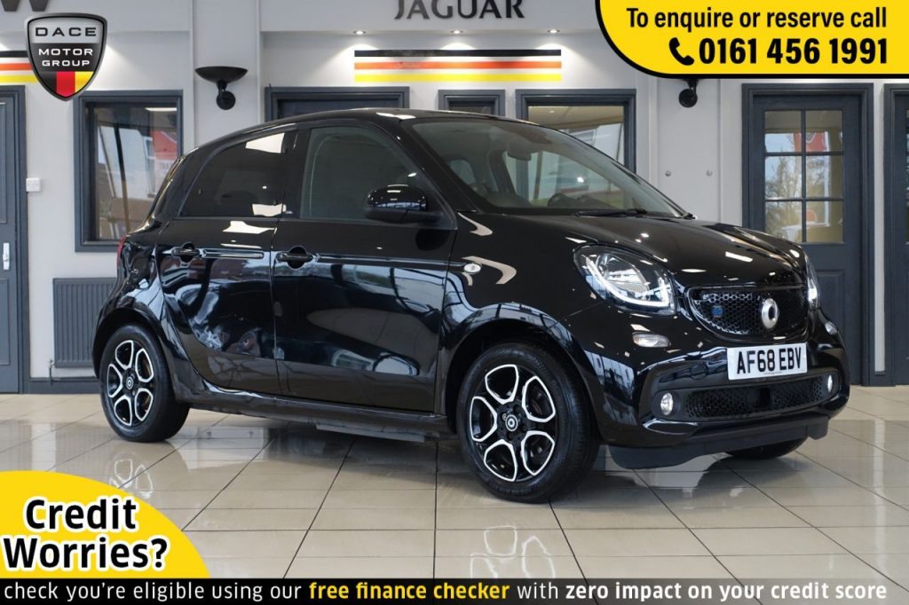Used 2018 BLACK SMART EQ FORFOUR Hatchback 17.6 kWh PRIME PREMIUM PLUS 5d AUTO 81 BHP (reg. 2018-09-27) for sale in Wilmslow
