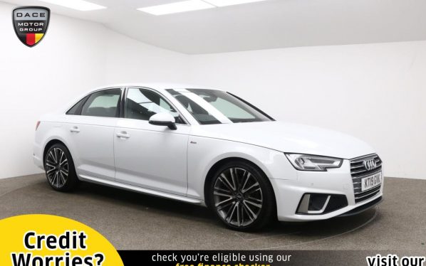 Used 2019 WHITE AUDI A4 Saloon 2.0 TFSI S LINE MHEV 4d 188 BHP (reg. 2019-04-30) for sale in Manchester