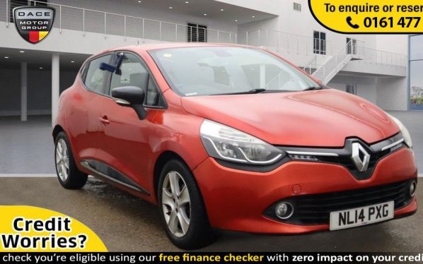 Used 2014 RED RENAULT CLIO Hatchback 1.5 DYNAMIQUE MEDIANAV DCI 5d AUTO 90 BHP (reg. 2014-04-22) for sale in Stockport