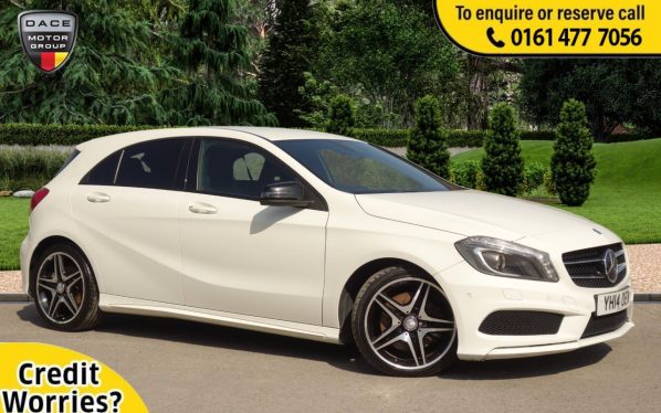 Used 2014 WHITE MERCEDES-BENZ A-CLASS Hatchback 2.0 A250 BLUEEFFICIENCY AMG SPORT 5d AUTO 211 BHP (reg. 2014-03-31) for sale in Stockport