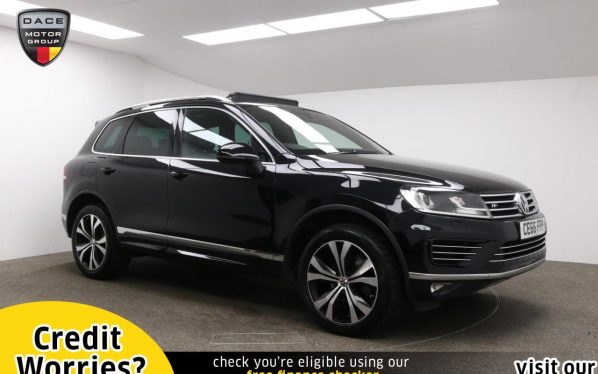 Used 2016 BLACK VOLKSWAGEN TOUAREG SUV 3.0 V6 R-LINE TDI BLUEMOTION TECHNOLOGY 5d AUTO 259 BHP (reg. 2016-09-01) for sale in Manchester
