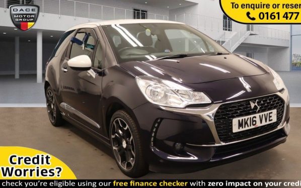 Used 2016 BLUE DS DS 3 Hatchback 1.2 PURETECH ELEGANCE S/S 3d 109 BHP (reg. 2016-03-31) for sale in Stockport