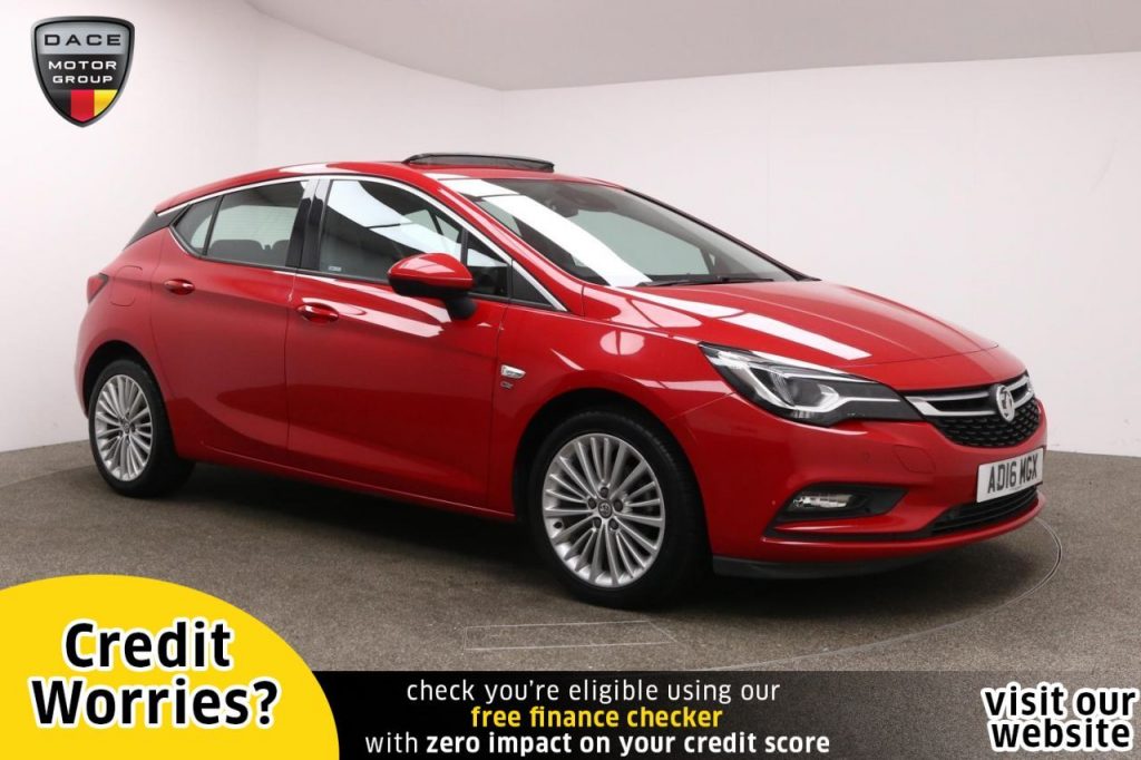 Used 2016 RED VAUXHALL ASTRA Hatchback 1.4 ELITE NAV S/S 5d AUTO 148 BHP (reg. 2016-05-31) for sale in Manchester