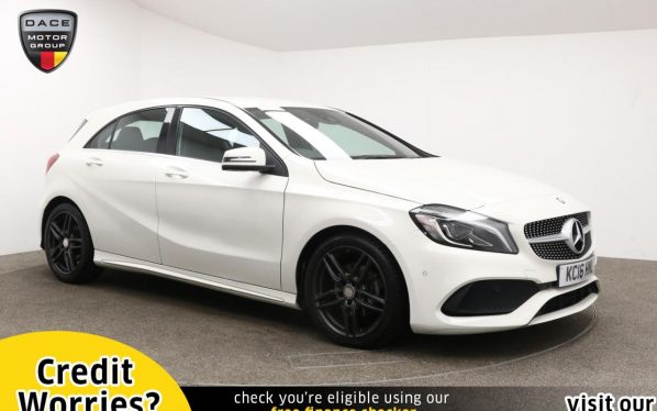 Used 2016 WHITE MERCEDES-BENZ A-CLASS Hatchback 1.6 A 200 AMG LINE PREMIUM 5d AUTO 154 BHP (reg. 2016-05-30) for sale in Manchester