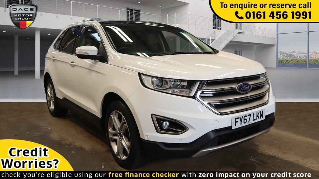 Used 2017 WHITE FORD EDGE 4x4 2.0 TITANIUM TDCI 5d AUTO 207 BHP (reg. 2017-09-29) for sale in Wilmslow