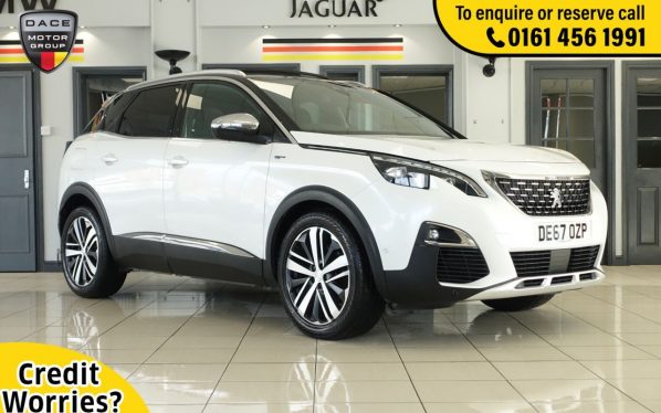 Used 2017 WHITE PEUGEOT 3008 SUV 2.0 BLUEHDI S/S GT 5d AUTO 180 BHP (reg. 2017-09-30) for sale in Wilmslow