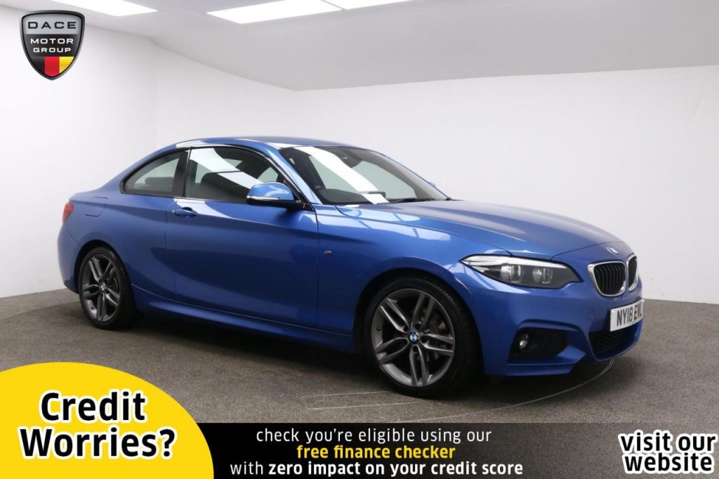 Used 2018 BLUE BMW 2 SERIES Coupe 2.0 218D M SPORT 2d AUTO 148 BHP (reg. 2018-08-24) for sale in Manchester