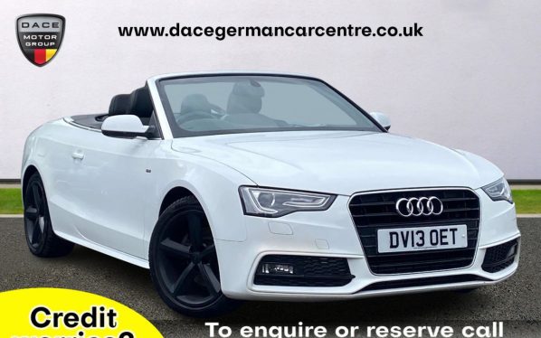Used 2013 WHITE AUDI A5 CABRIOLET Convertible 2.0 TDI S LINE 2d AUTO 175 BHP (reg. 2013-04-09) for sale in Altrincham