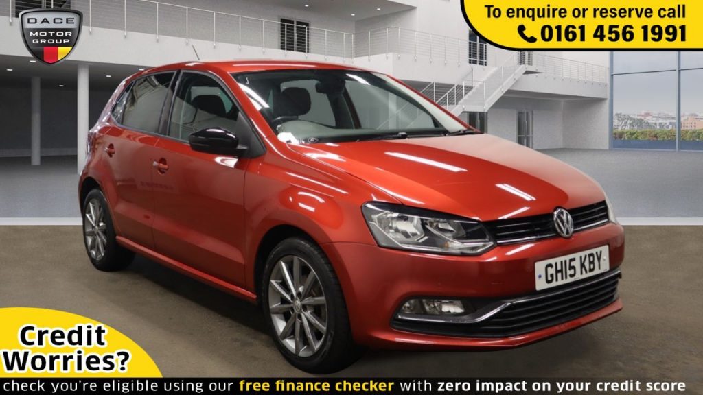 Used 2015 RED VOLKSWAGEN POLO Hatchback 1.2 SE DESIGN TSI DSG 5d AUTO 90 BHP (reg. 2015-05-11) for sale in Wilmslow
