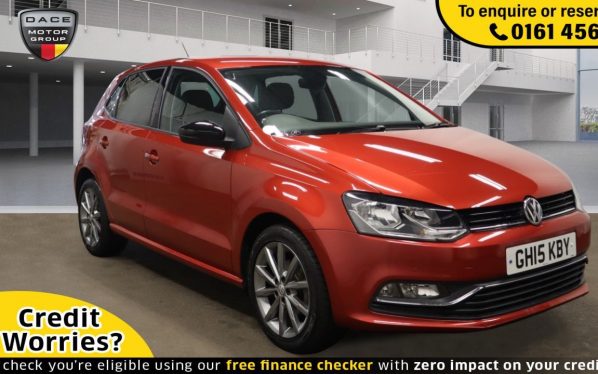 Used 2015 RED VOLKSWAGEN POLO Hatchback 1.2 SE DESIGN TSI DSG 5d AUTO 90 BHP (reg. 2015-05-11) for sale in Wilmslow