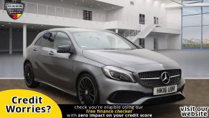 Used 2016 GREY MERCEDES-BENZ A-CLASS Hatchback 2.1 A 200 D AMG LINE PREMIUM 5d AUTO 134 BHP (reg. 2016-06-29) for sale in Manchester