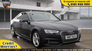 Used 2017 BLACK AUDI A4 Saloon 2.0 TDI S LINE 4d AUTO 148 BHP (reg. 2017-03-17) for sale in Wilmslow