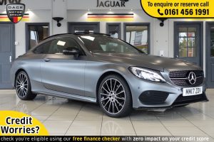 Used 2017 GREY MERCEDES-BENZ C-CLASS Coupe 2.0 C 200 AMG LINE PREMIUM PLUS 2d AUTO 181 BHP (reg. 2017-07-10) for sale in Wilmslow