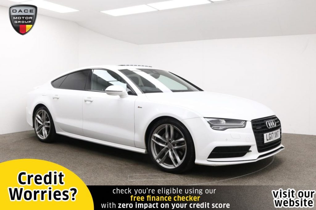 Used 2017 WHITE AUDI A7 Hatchback 3.0 SPORTBACK TDI QUATTRO S LINE 5d AUTO 268 BHP (reg. 2017-03-31) for sale in Manchester