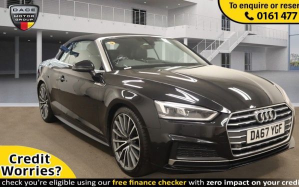 Used 2018 BLACK AUDI A5 Convertible 2.0 TDI S LINE 2d AUTO 188 BHP (reg. 2018-01-11) for sale in Stockport