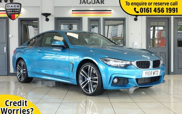 Used 2018 BLUE BMW 4 SERIES Coupe 3.0 430D XDRIVE M SPORT 2d AUTO 255 BHP (reg. 2018-03-27) for sale in Wilmslow
