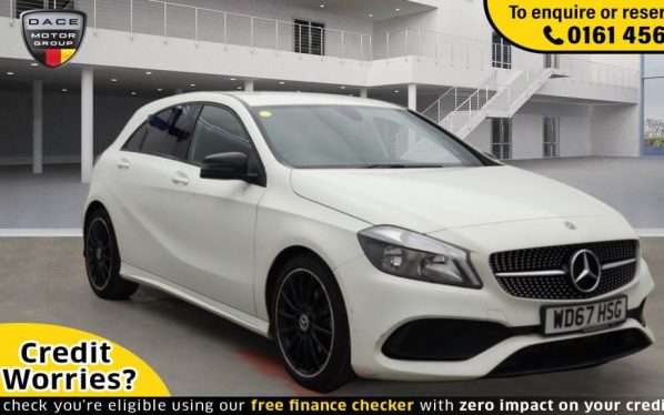 Used 2018 WHITE MERCEDES-BENZ A-CLASS Hatchback 1.6 A 160 AMG LINE 5d 102 BHP (reg. 2018-01-31) for sale in Wilmslow
