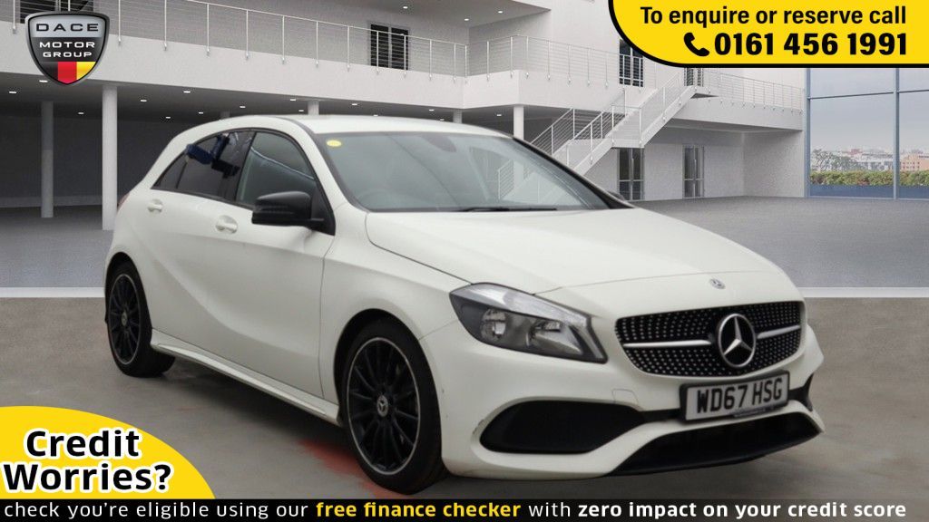 Used 2018 WHITE MERCEDES-BENZ A-CLASS Hatchback 1.6 A 160 AMG LINE 5d 102 BHP (reg. 2018-01-31) for sale in Wilmslow