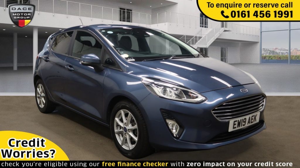 Used 2019 BLUE FORD FIESTA Hatchback 1.0 ZETEC 5d AUTO 99 BHP (reg. 2019-06-30) for sale in Wilmslow