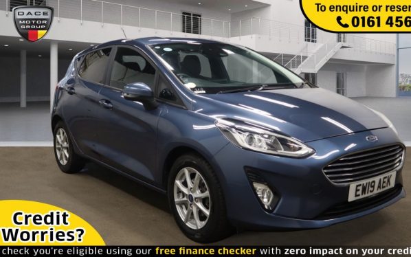 Used 2019 BLUE FORD FIESTA Hatchback 1.0 ZETEC 5d AUTO 99 BHP (reg. 2019-06-30) for sale in Wilmslow