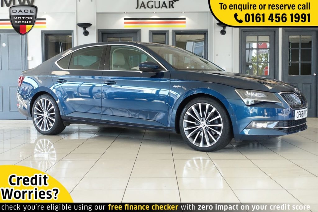 Used 2019 BLUE SKODA SUPERB Hatchback 2.0 LAURIN AND KLEMENT TDI DSG 5d AUTO 148 BHP (reg. 2019-01-30) for sale in Wilmslow