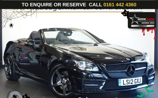 Used 2012 BLACK MERCEDES-BENZ SLK Convertible 1.8 SLK200 BlueEfficiency AMG Sport Convertible 2dr Petrol G-Tronic+ Euro 5 (s/s) (184 ps) (reg. 2012-03-20) for sale in Altrincham