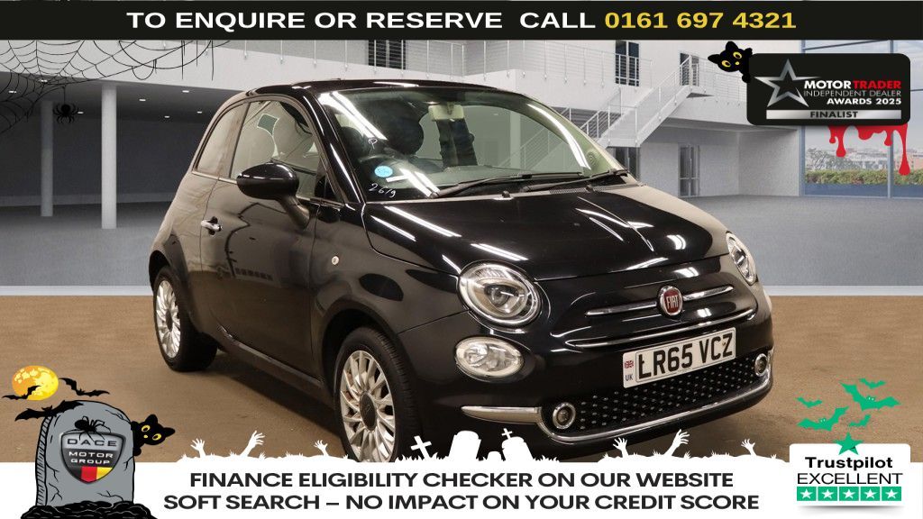 Used 2015 BLACK FIAT 500 Hatchback 1.2 Lounge Hatchback 3dr Petrol Dualogic Euro 6 (s/s) (69 bhp) (reg. 2015-10-19) for sale in Manchester