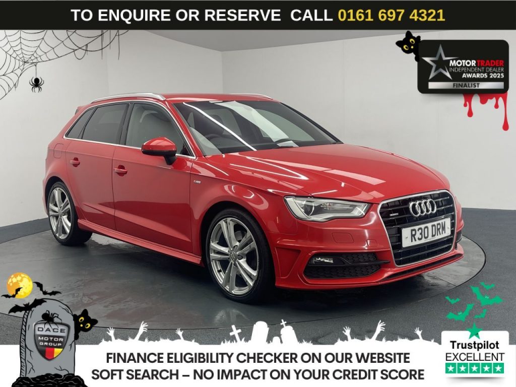 Used 2015 RED AUDI A3 Hatchback 2.0 TDI S line Sportback 5dr Diesel S Tronic quattro Euro 6 (s/s) (184 ps) (reg. 2015-12-28) for sale in Manchester