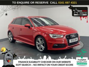 Used 2015 RED AUDI A3 Hatchback 2.0 TDI S line Sportback 5dr Diesel S Tronic quattro Euro 6 (s/s) (184 ps) (reg. 2015-12-28) for sale in Manchester