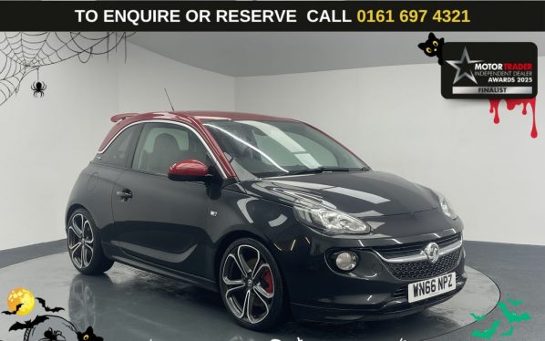 Used 2016 BLACK VAUXHALL ADAM Hatchback 1.4i Turbo S Hatchback 3dr Petrol Manual Euro 6 (s/s) (150 ps) (reg. 2016-09-26) for sale in Manchester