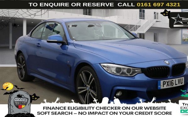 Used 2016 BLUE BMW 4 SERIES Convertible 3.0 435d M Sport Convertible 2dr Diesel Auto xDrive Euro 6 (s/s) (313 ps) (reg. 2016-03-01) for sale in Manchester