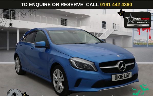 Used 2016 BLUE MERCEDES-BENZ A-CLASS Hatchback 1.6 A180 Sport (Premium) Hatchback 5dr Petrol 7G-DCT Euro 6 (s/s) (122 ps) (reg. 2016-05-03) for sale in Altrincham