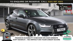 Used 2016 GREY AUDI A7 Hatchback 3.0 TDI V6 Black Edition Sportback 5dr Diesel S Tronic quattro Euro 6 (s/s) (218 ps) (reg. 2016-08-24) for sale in Manchester
