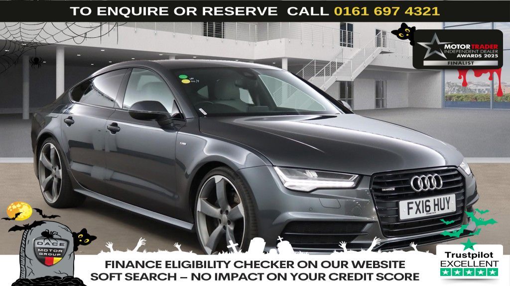 Used 2016 GREY AUDI A7 Hatchback 3.0 TDI V6 Black Edition Sportback 5dr Diesel S Tronic quattro Euro 6 (s/s) (218 ps) (reg. 2016-08-24) for sale in Manchester