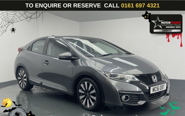 Used 2016 GREY HONDA CIVIC Hatchback 1.8 i-VTEC SE Plus (Navi) Hatchback 5dr Petrol Auto Euro 6 (142 ps) (reg. 2016-07-29) for sale in Manchester