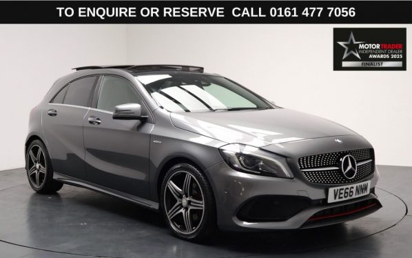 Used 2016 GREY MERCEDES-BENZ A-CLASS Hatchback 2.0 A250 AMG (Premium) Hatchback 5dr Petrol 7G-DCT Euro 6 (s/s) (218 ps) (reg. 2016-12-30) for sale in Stockport