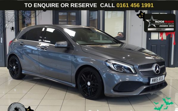 Used 2016 GREY MERCEDES-BENZ A-CLASS Hatchback 2.1 A220d AMG Line (Premium) Hatchback 5dr Diesel 7G-DCT Euro 6 (s/s) (177 ps) (reg. 2016-05-27) for sale in Wilmslow