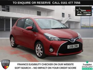 Used 2016 RED TOYOTA YARIS Hatchback 1.5 VVT-h Excel Hatchback 5dr Petrol Hybrid E-CVT Euro 6 (15in Alloy) (101 ps) (reg. 2016-03-24) for sale in Stockport