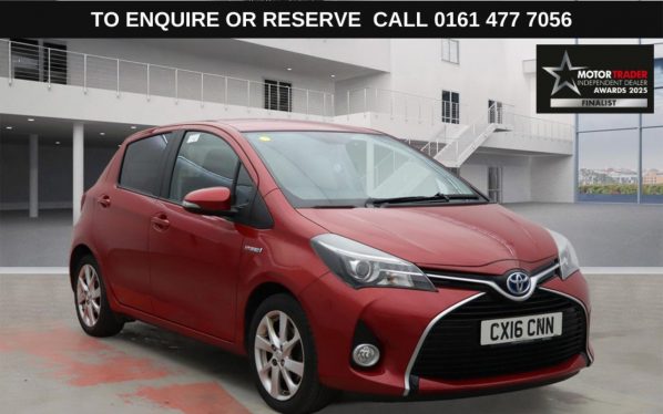 Used 2016 RED TOYOTA YARIS Hatchback 1.5 VVT-h Excel Hatchback 5dr Petrol Hybrid E-CVT Euro 6 (15in Alloy) (101 ps) (reg. 2016-03-24) for sale in Stockport