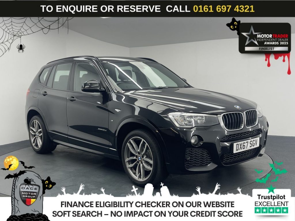 Used 2017 BLACK BMW X3 SUV 2.0 20d M Sport SUV 5dr Diesel Auto xDrive Euro 6 (s/s) (190 ps) (reg. 2017-09-15) for sale in Manchester
