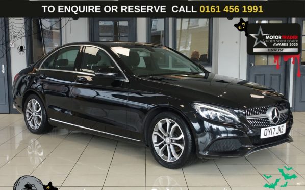 Used 2017 BLACK MERCEDES-BENZ C-CLASS Saloon 1.6 C200d Sport Saloon 4dr Diesel Manual Euro 6 (s/s) (136 ps) (reg. 2017-03-09) for sale in Wilmslow